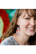 Guatemala Beaded Flower Fringe Earrings - Cream, Guatemala
