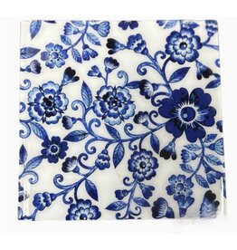 India Square Coaster - Blue & White Floral