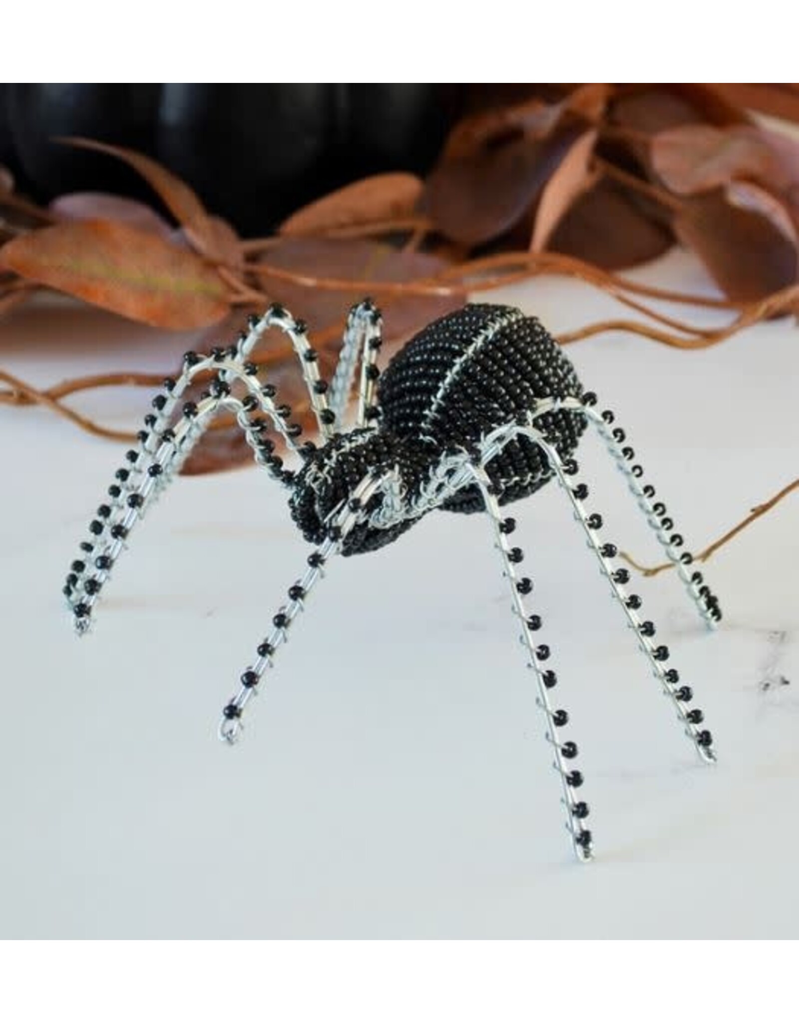 Kenya Black Beaded Spider Sculpture, Kenya