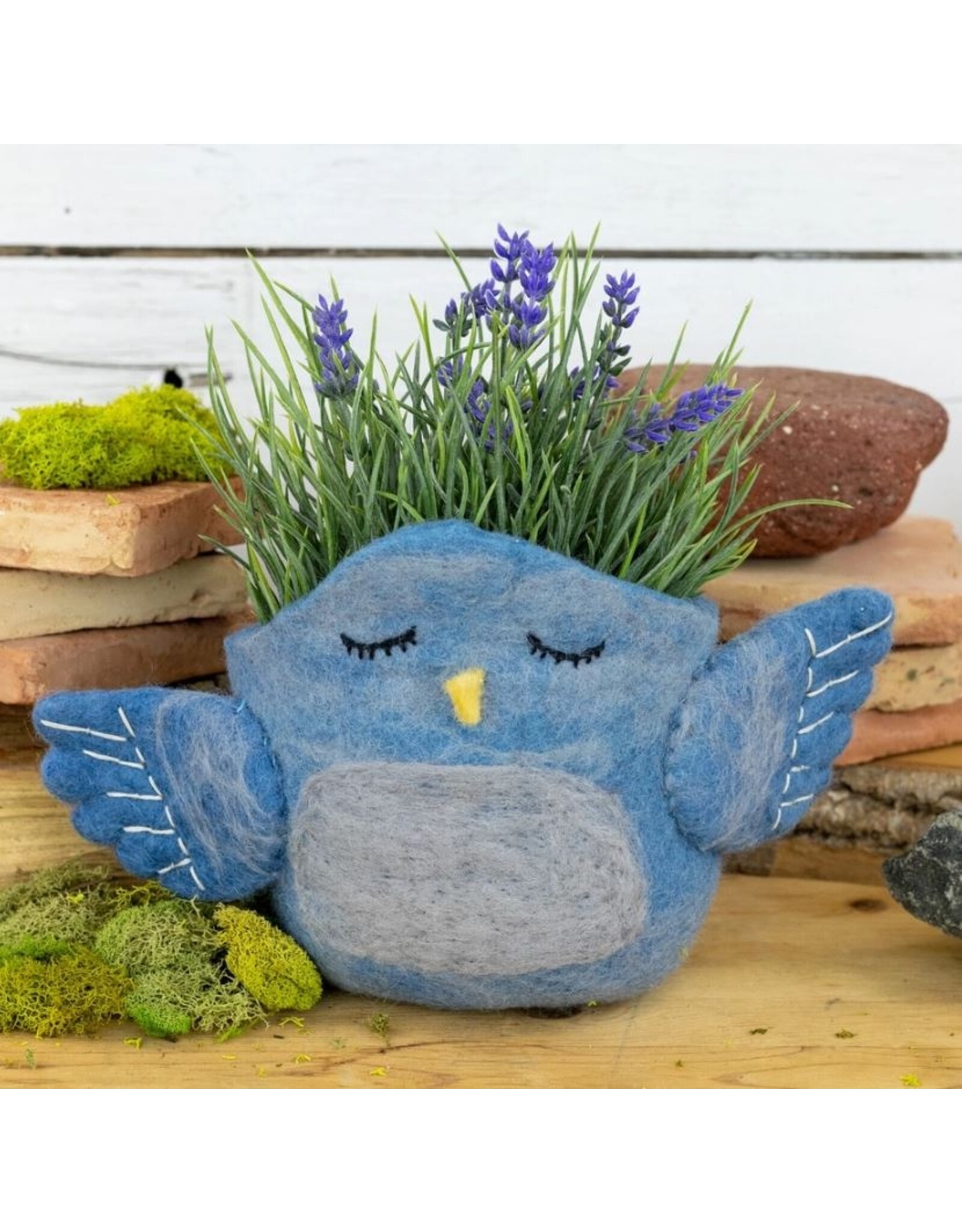 Nepal Bluebird Felt Pot