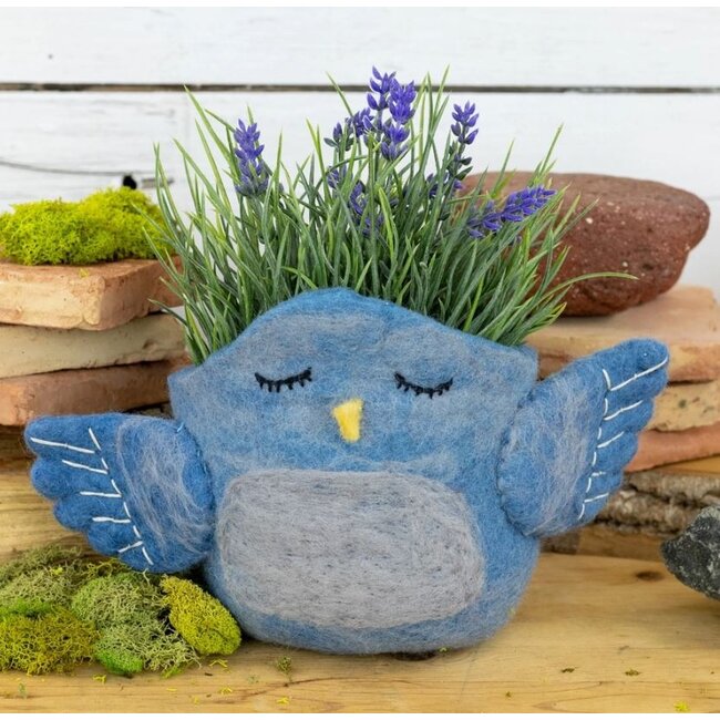 Bluebird Felt Pot