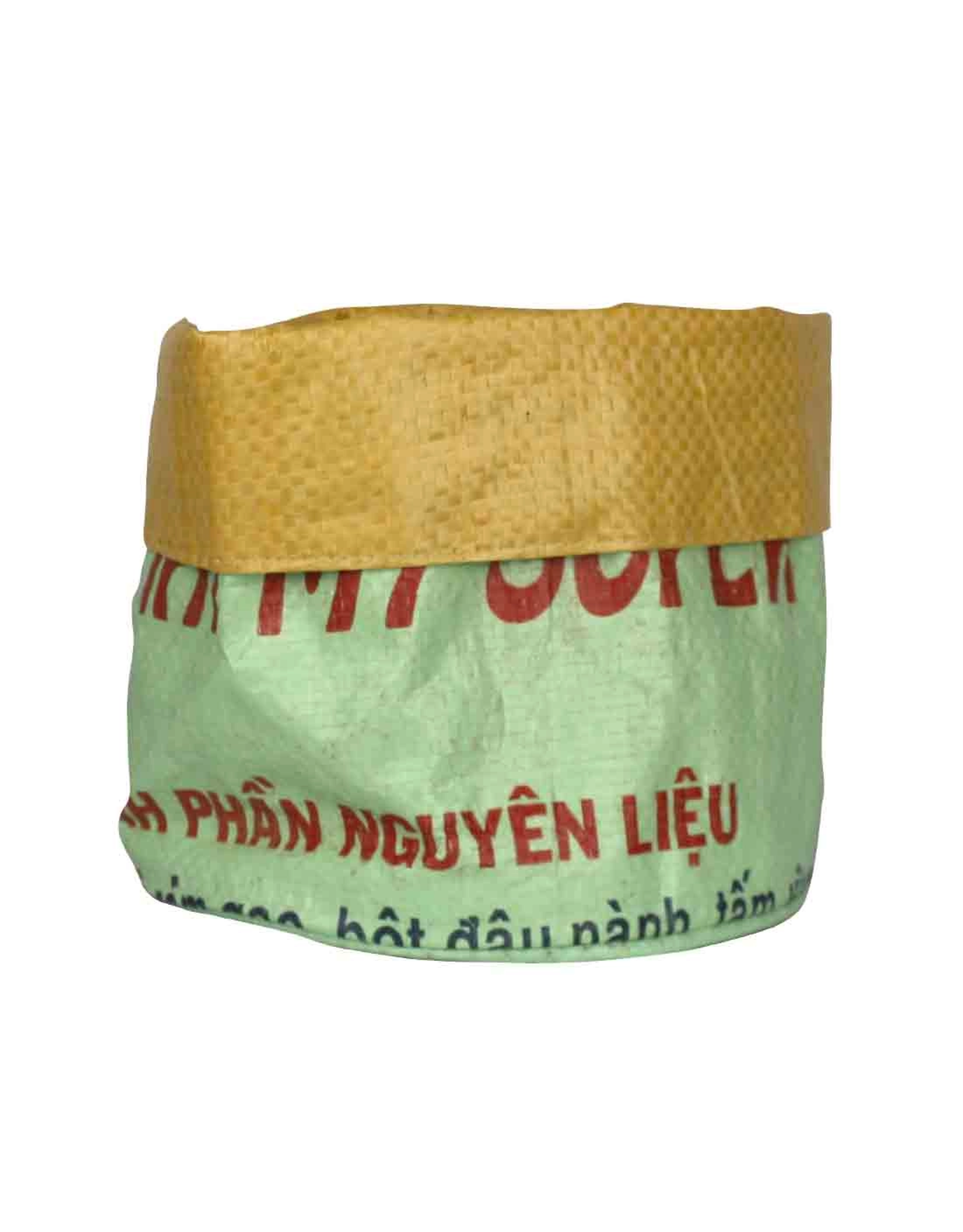 Cambodia CLEARANCE Recycled Feed Bag Planter Kiwi-Yellow Medium, Cambodia