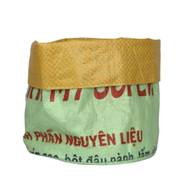 Cambodia CLEARANCE Recycled Feed Bag Planter Kiwi-Yellow Medium, Cambodia