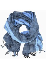 Vietnam Stormy Seas Woven Cotton Scarf, Vietnam