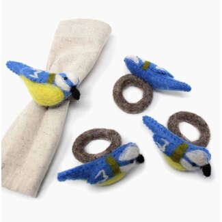 Nepal CLEARANCE Blue Bird Felt Napkin Ring