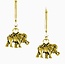India Elephant Dangle Earrings - Brass