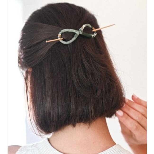 Infinity Symbol Upcycled Sari Hair Pin