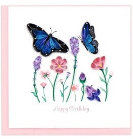 Vietnam Quilled Birthday Flower & Butterflies Card, Vietnam