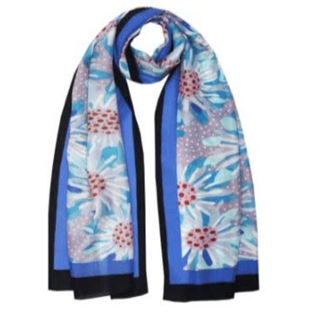 Framed Floral Silk Stole