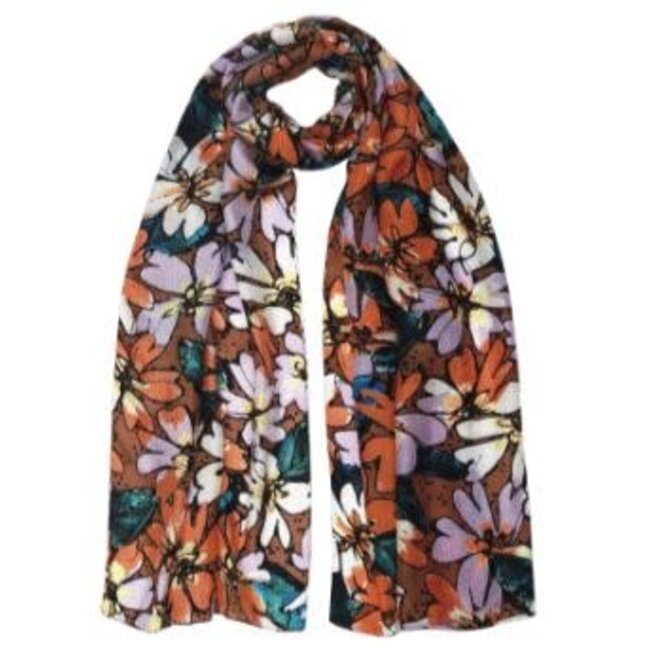 Warm Floral Silk Stole