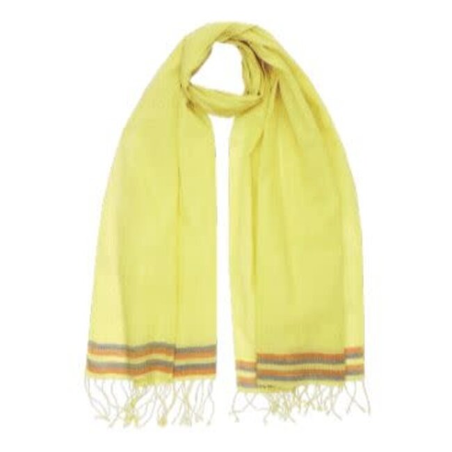 Yellow Summer Stripes Cotton Stole