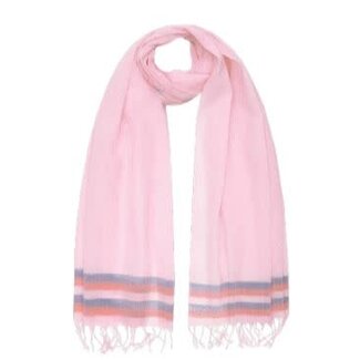 India Pink Summer Stripes Cotton Stole India Pink Summer Stripes Cotton Stole