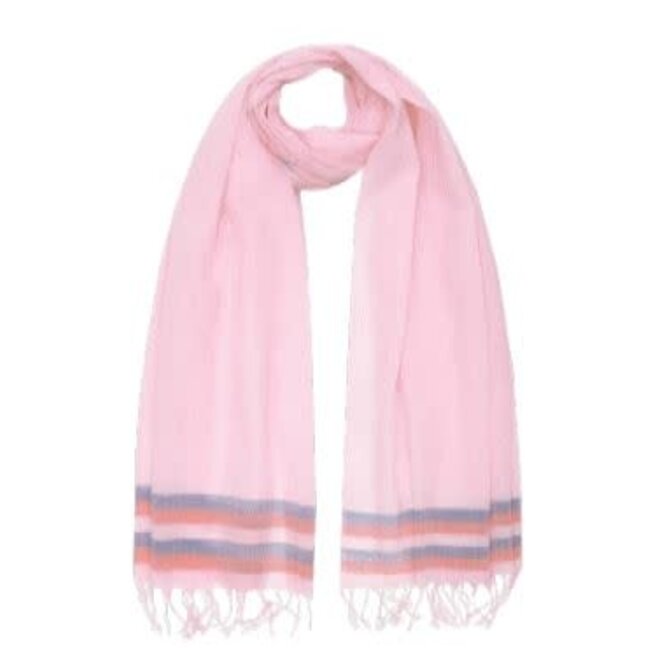 Pink Summer Stripes Cotton Stole