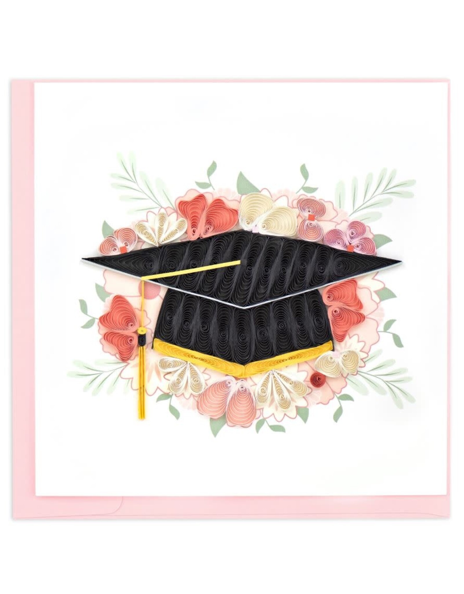 Vietnam Quilled Floral Grad Cap Card, Vietnam