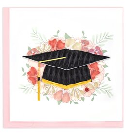 Vietnam Quilled Floral Grad Cap Card, Vietnam