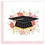 Vietnam Quilling Card - Floral Graduation Cap