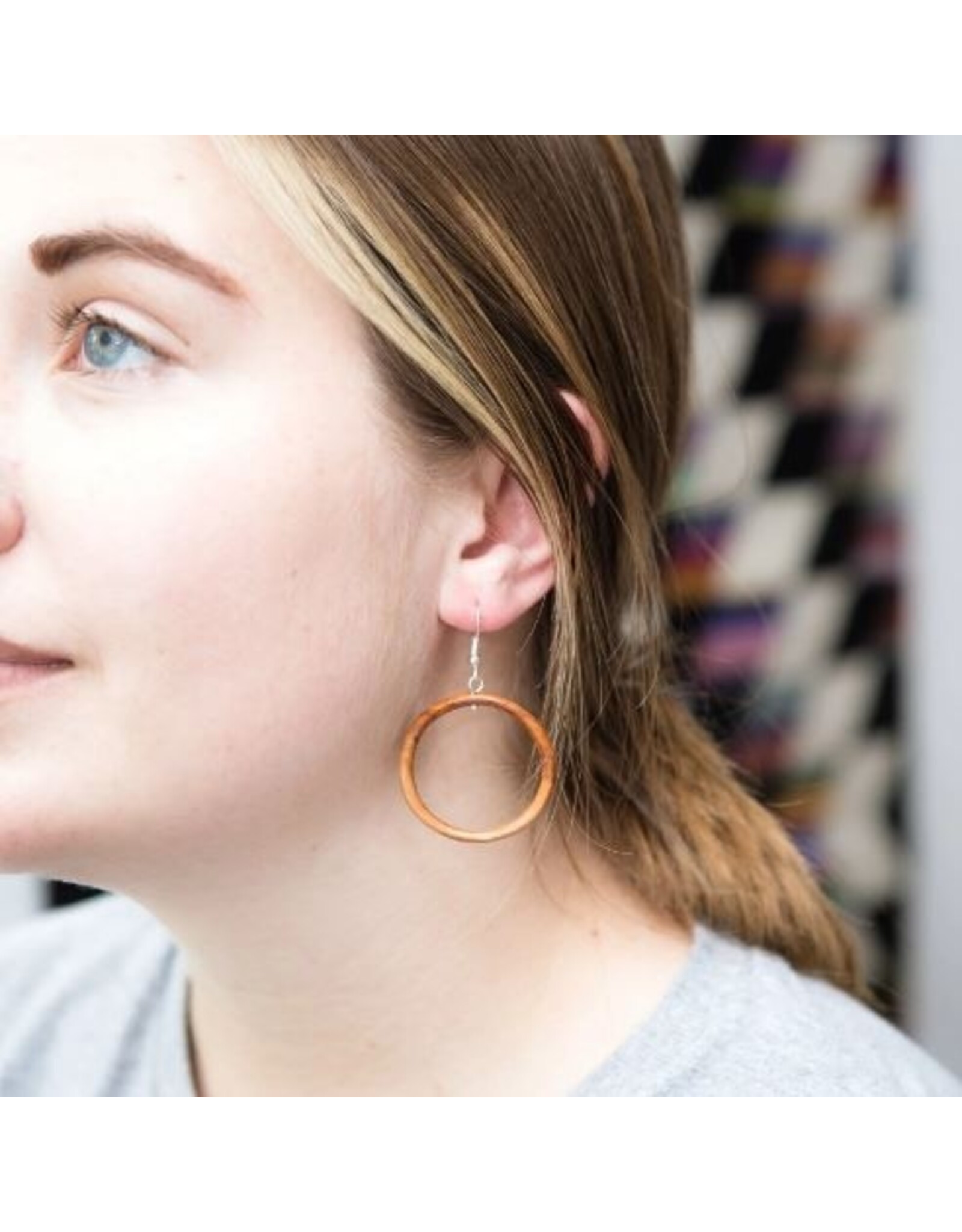 Guatemala Wood Hoop Earrings, Guatemala