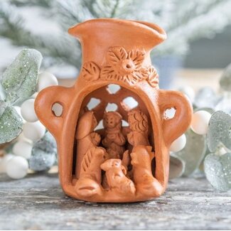 Guatemala Terracotta Vessel Nativity
