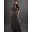 India Wrap Maxi Dress in Black Botanical