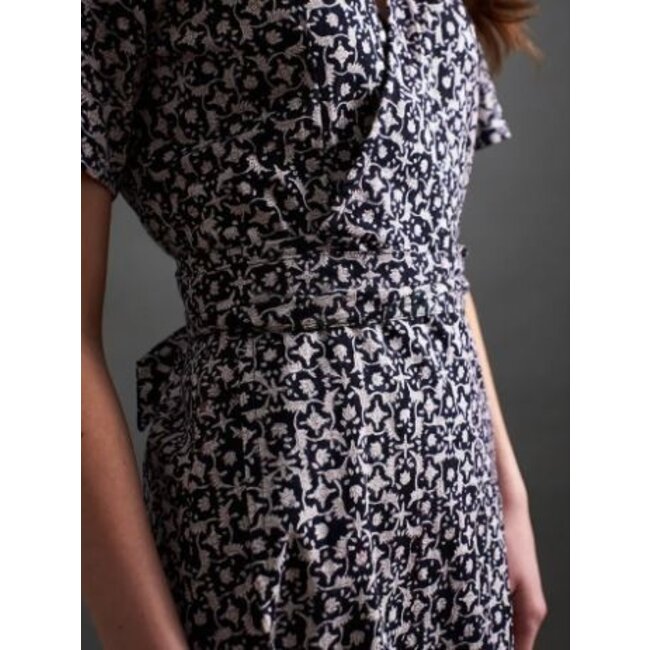 CLEARANCE Wrap Maxi Dress in Black Botanical