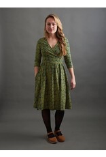 India Callie Wrap Dress in Olive Floral, India