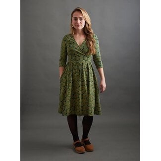 India CLEARANCE Callie Wrap Dress in Olive Floral