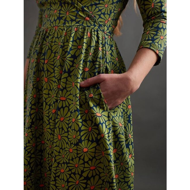 CLEARANCE Callie Wrap Dress in Olive Floral