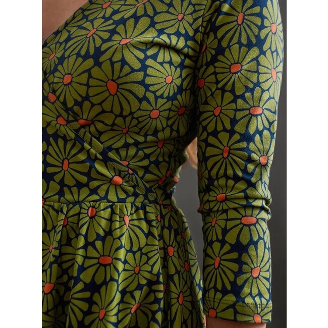 Callie Wrap Dress in Olive Floral