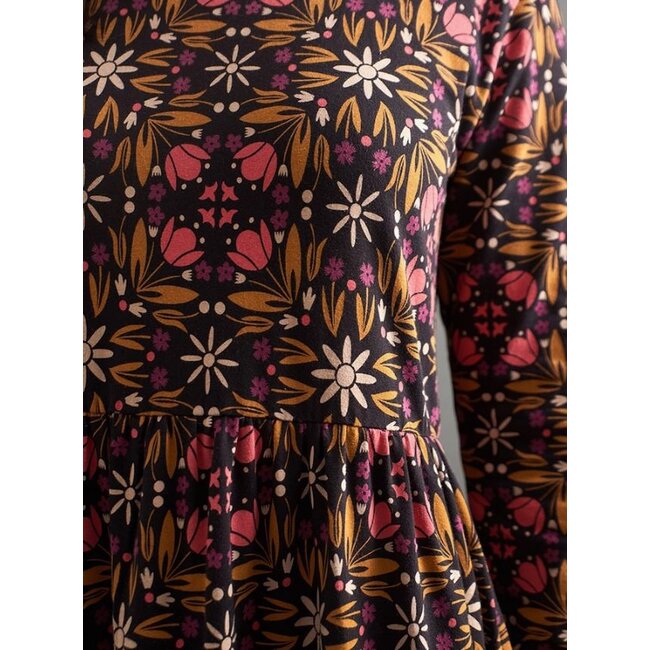 CLEARANCE Mirah Tiered Dress in Mauve Tile