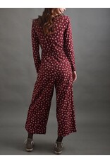 India Rita Long Sleeve Jumpsuit in Burgundy Bouquet, India