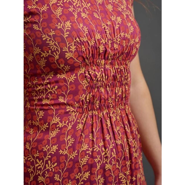 CLEARANCE Artsy Traveler Dress in Berry Poppy