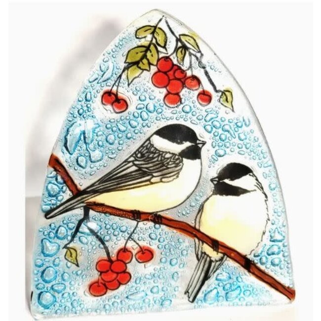 Fused Glass Nightlight - Chickadee