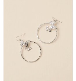 India Ishya Butterfly Silver Hoop Earrings, India