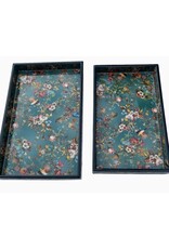 India Rectangular Vanity Tray - Floral, Large 11X7", India