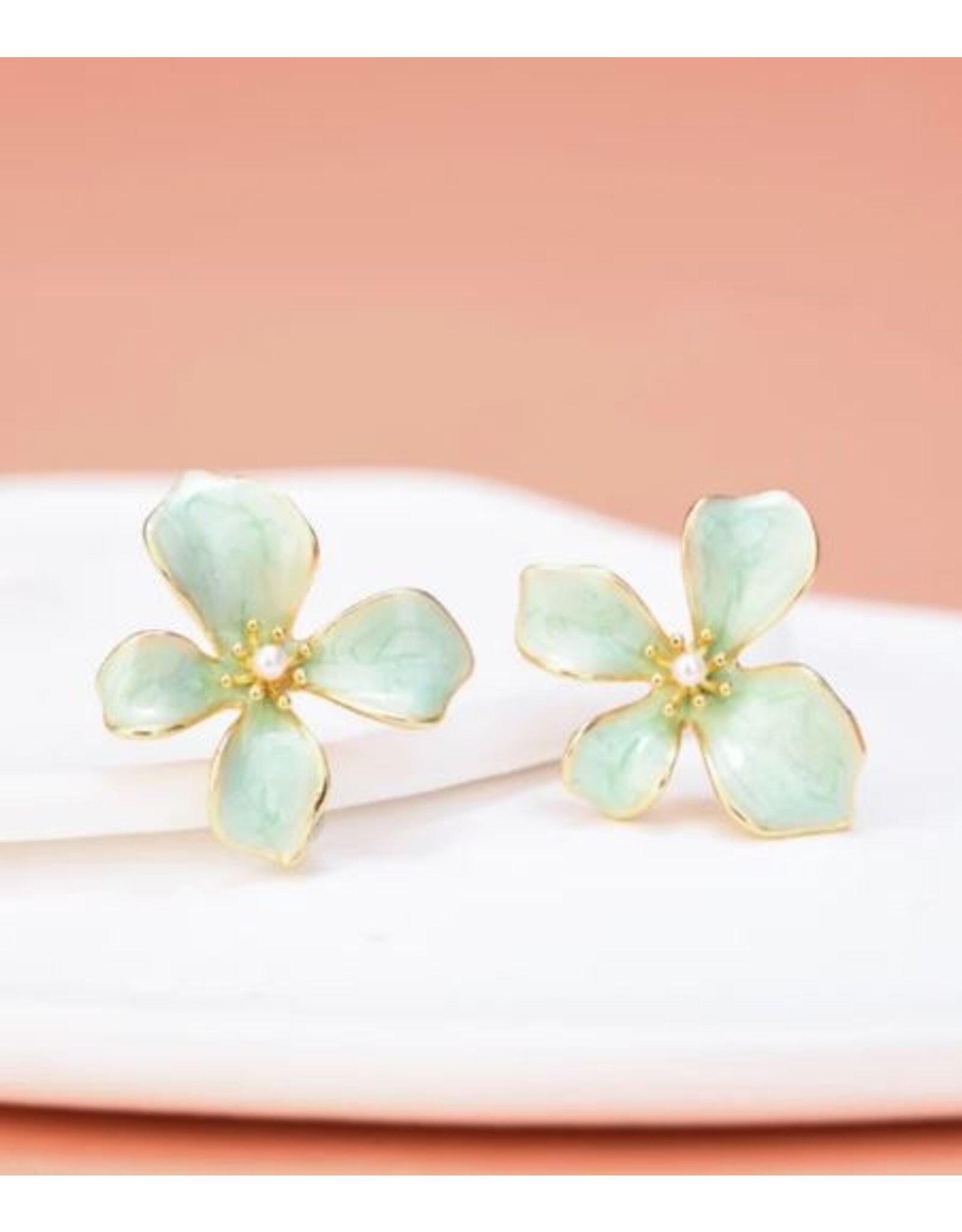 China Hope in Bloom Earrings - Seafoam Green, China