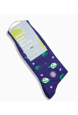 India Crew Socks That Give Books - Purple Planets