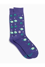 India Crew Socks That Give Books - Purple Planets