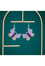 Guatemala Beaded Butterfly Earrings, Guatemala