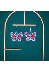 Guatemala Beaded Butterfly Earrings, Guatemala