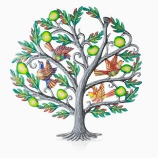 Apple Tree w/ Birds Cut Metal