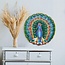 CLEARANCE Cut Metal Steel Drum Wall Art - Vibrant Blue Peacock
