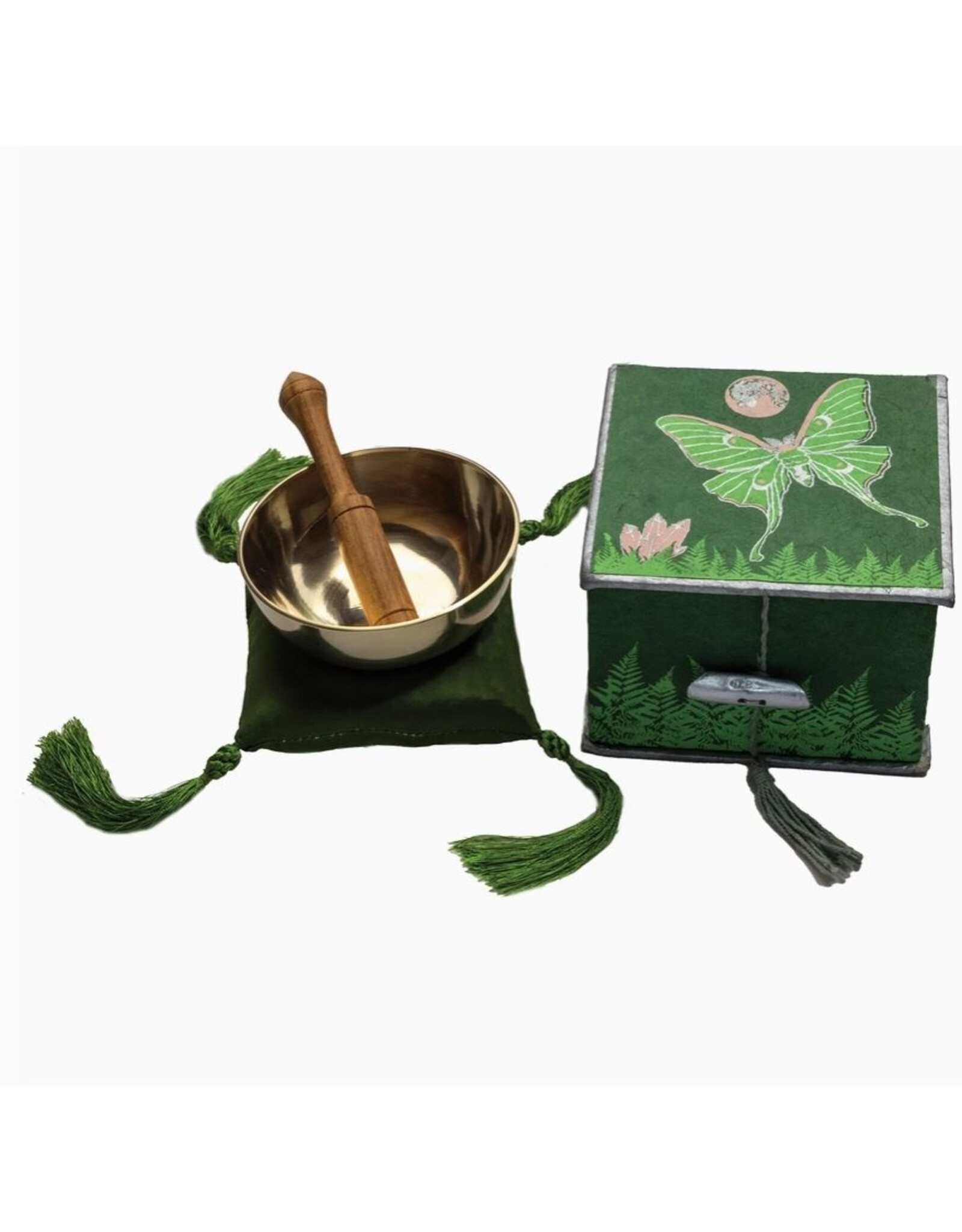 Nepal 3.5" Mini Meditation Singing Bowl, Nepal Luna Moth