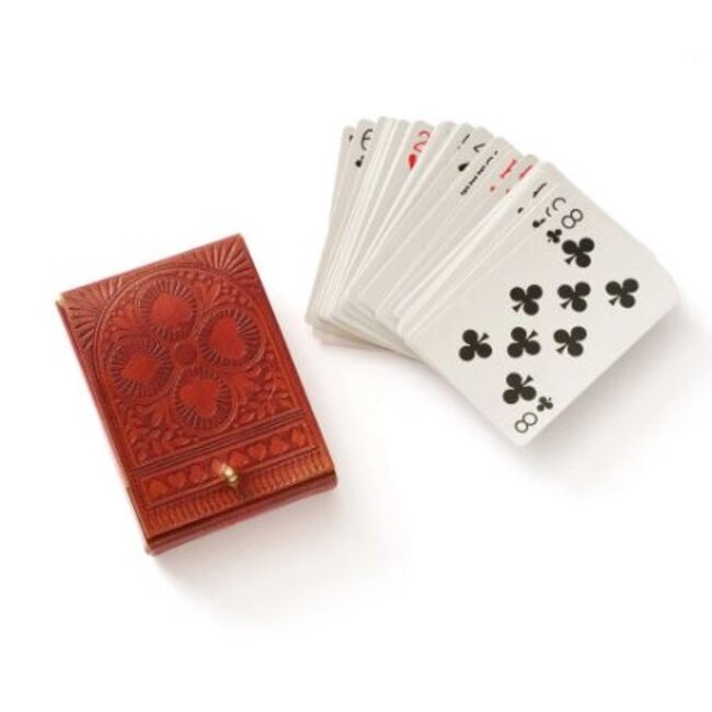 Embossed Leather Playing Cards Set