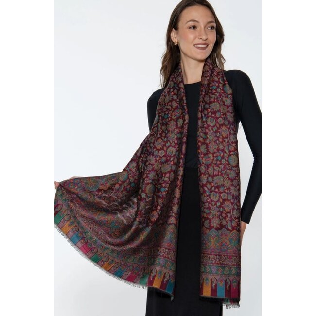 Jamevar Shawl - Plum Multi