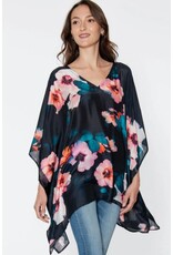 India Shalini Top - Black & Pink Floral, India