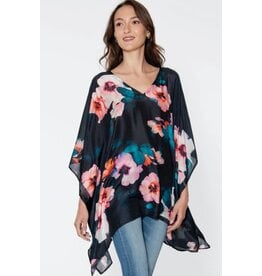 India Shalini Top - Black & Pink Floral, India