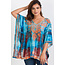 India Embroidered Tunic Top - Shanti Turquoise & Copper