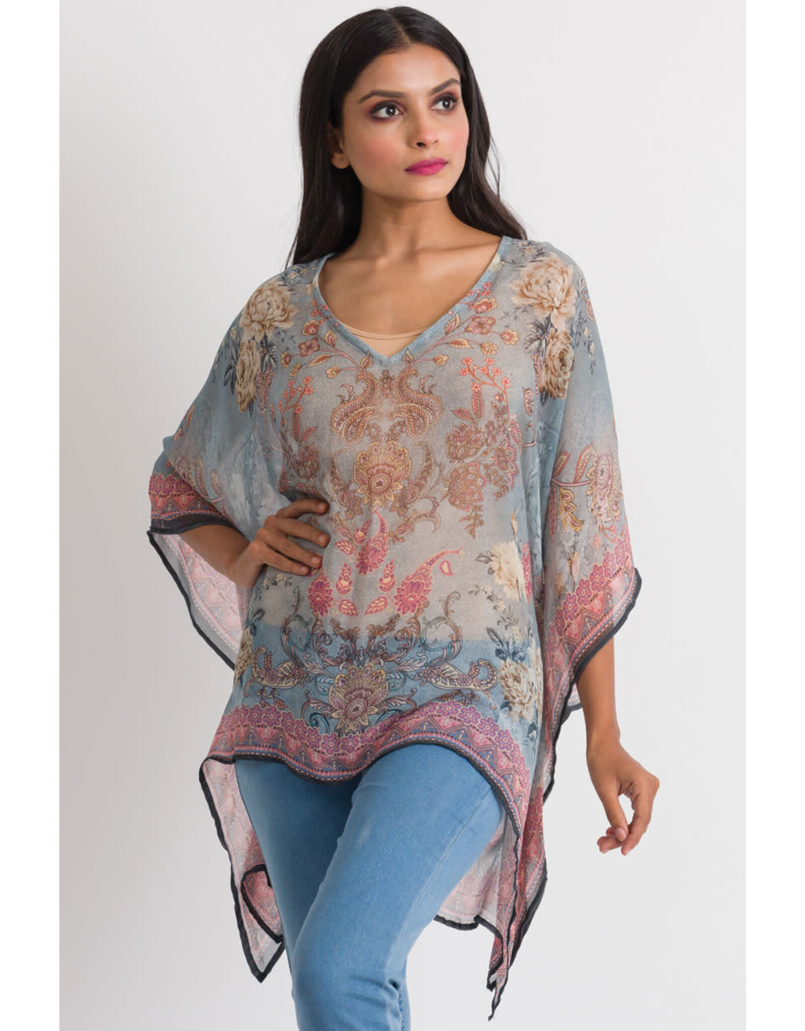 India Kumari Tunic - Silver & Rose, India