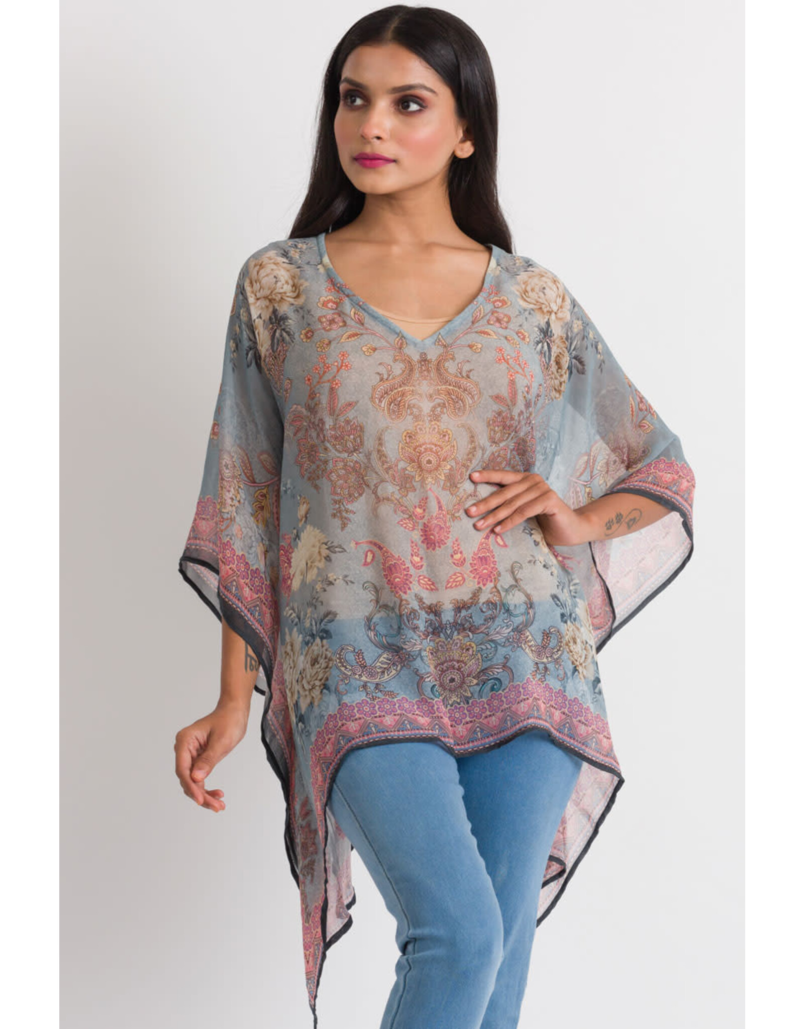 India Kumari Tunic - Silver & Rose, India