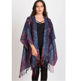 India Reva Reversible Wrap - Denim Multi, India